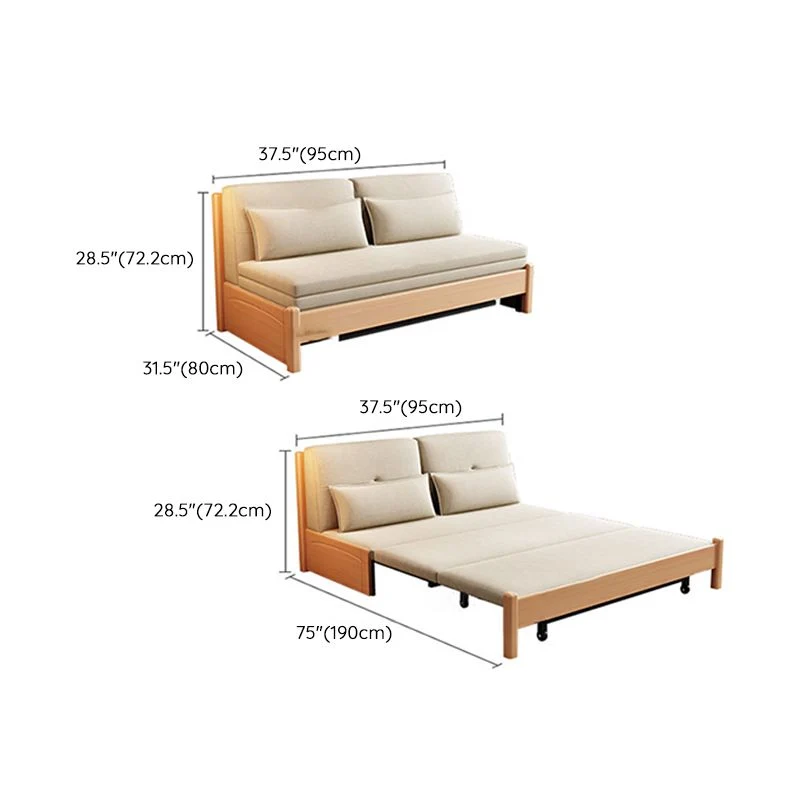 Contemporary Neerklapbaar Futon Sleeper Solid Wood Futon Sleeper Sofa Storage 37l
