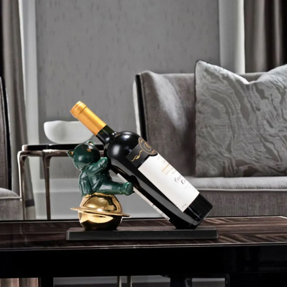 Countertop Wine Rack Uni Wood Base Wine Bottle Rack Living Room Orange