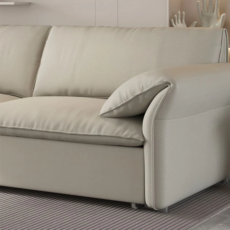 Eetkamerstoel Contemporary Beige Futon Sleeper Sofa Bed Uni Wood Storage 53l