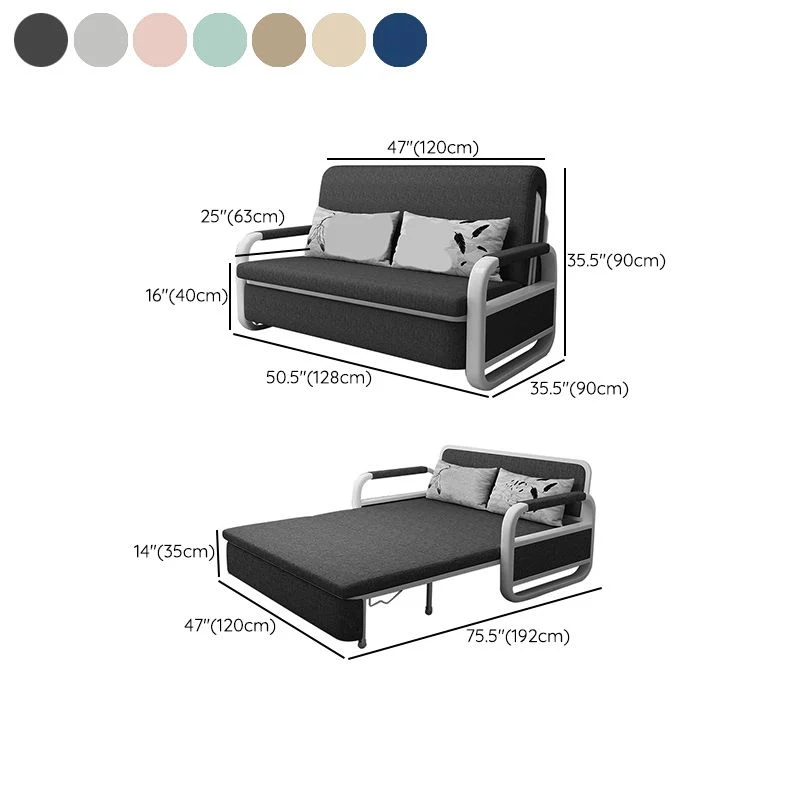Fabric Square Arms Futon Sleeper Sofa Pillow Included Loveseat | Makkelijk te Reinigen 50l