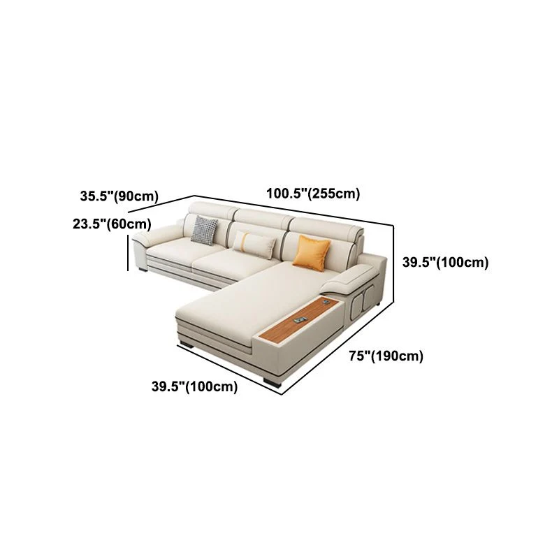 Faux Leather Cotton Blend Furniture Sectionals Storage Natuurtint effen kleuren en patronen 100l