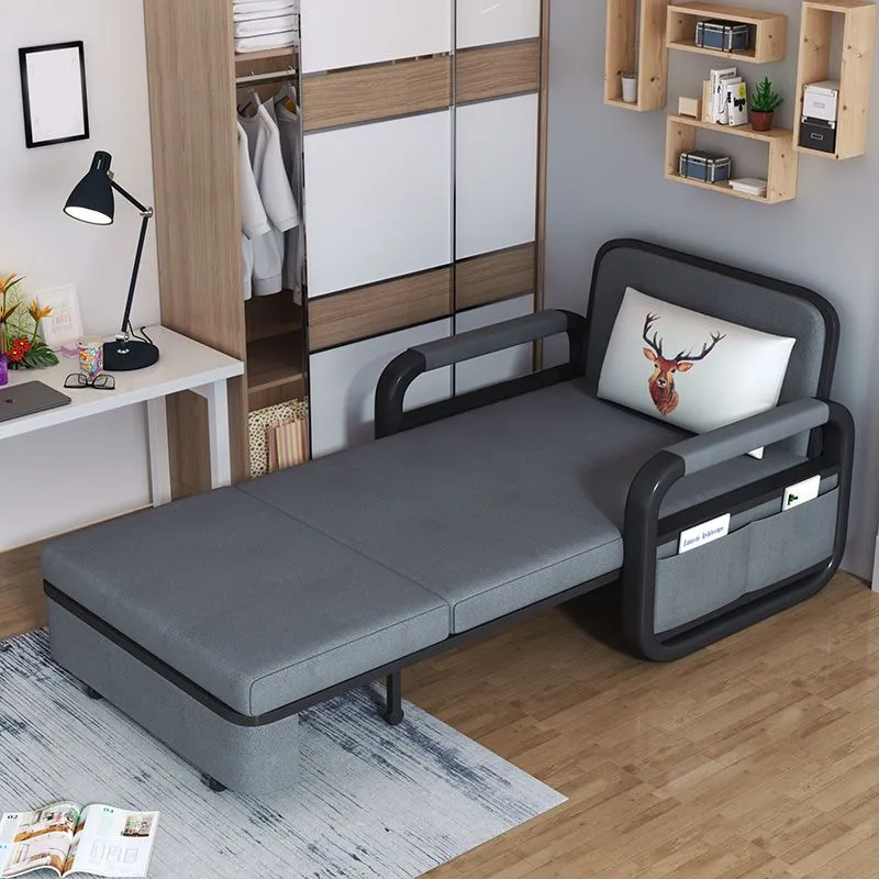 Faux leder Futon Sleeper Sofa Storage Scandinavian Sofa Bed 35l