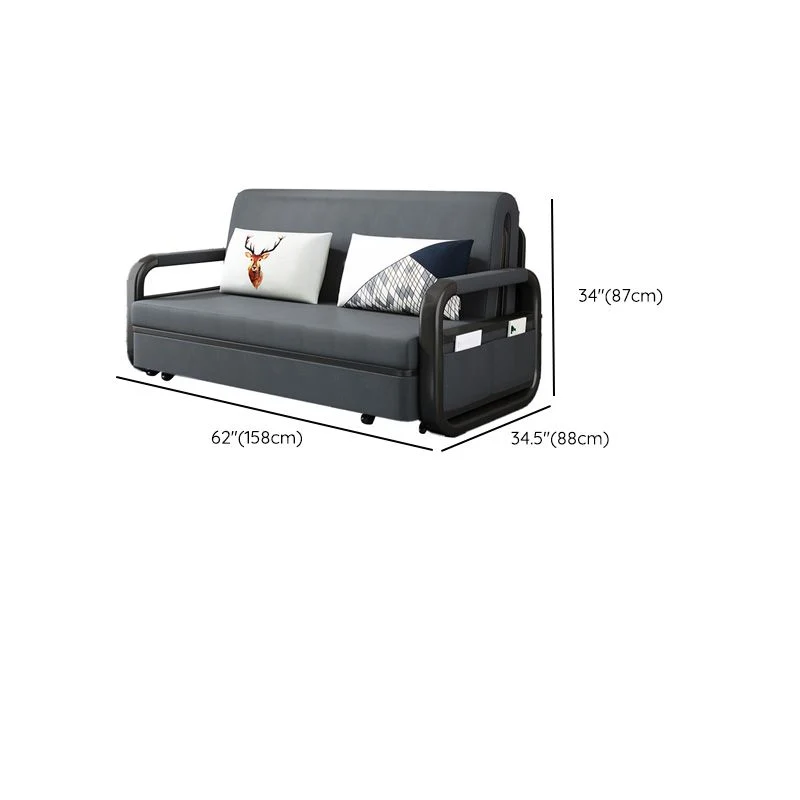 Faux natuurleer Futon Sleeper Sofa Storage Scandinavian Sofa Bed 35l