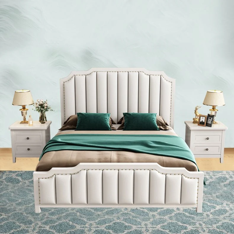 French Style Upholstered Stepped Platform Bed Foam Headboard Bed - Perfecte Pasvorm