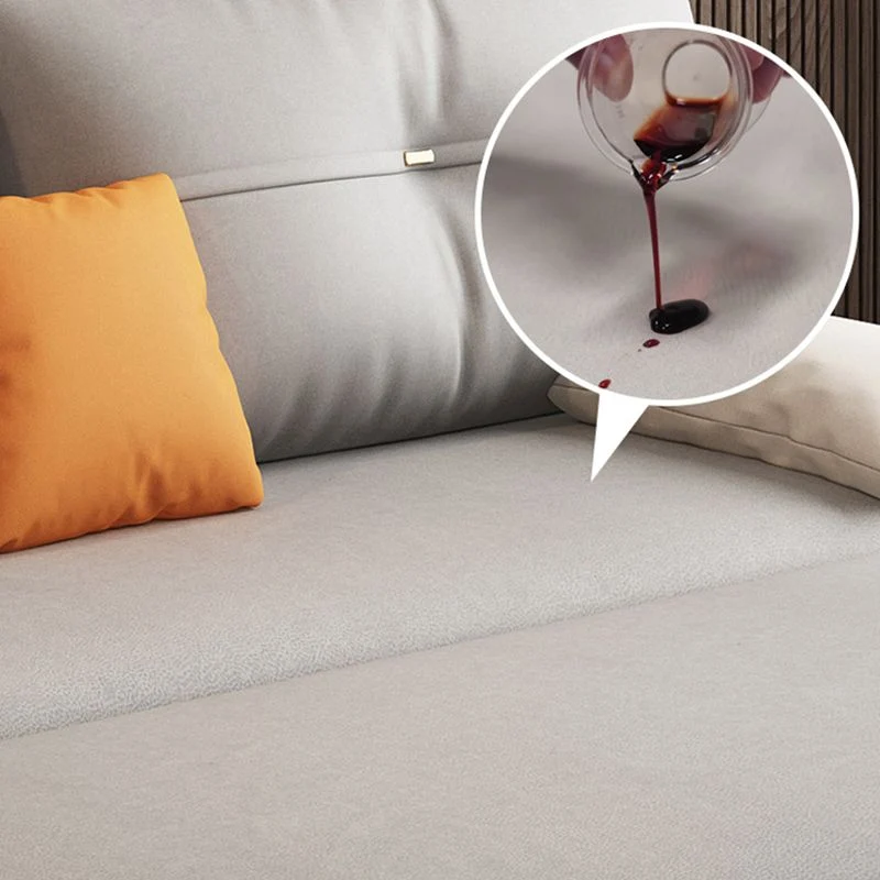Glam Grey Futon Sleeper Sofa Tufted Back and Storage Faux Van leer effen kleuren en patronen 45