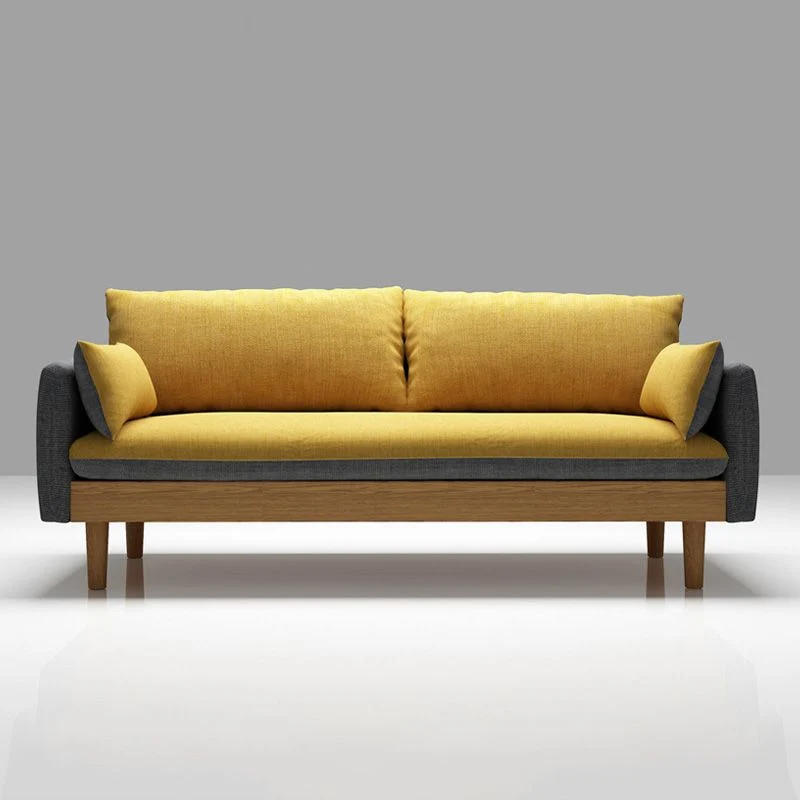 Loose Back 29.52" D x 29.92" H Sofa Slipcovered Massief hout Linen Sofa 55