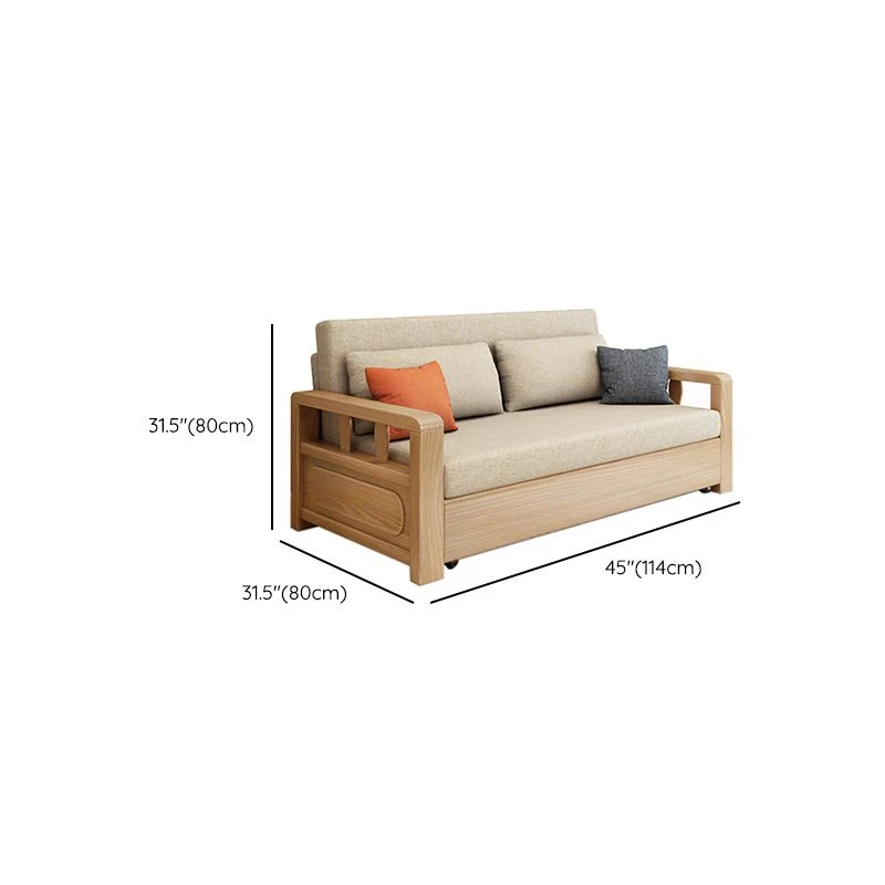 Massief Wood Futon Sleeper Sofa Scandinavian Square Armed Sofa Bed | Makkelijk te Reinigen 45l