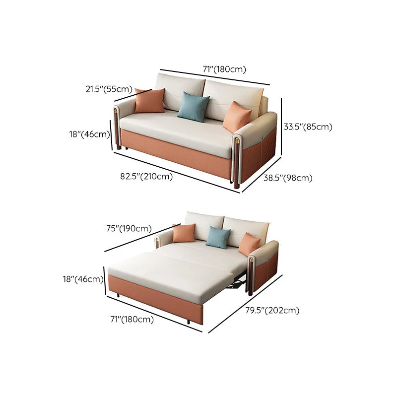 Modern Square Arm Sofa Futon Opvouwbaar Pillow Included Loveseat voor binnen- en buitengebruik 51l