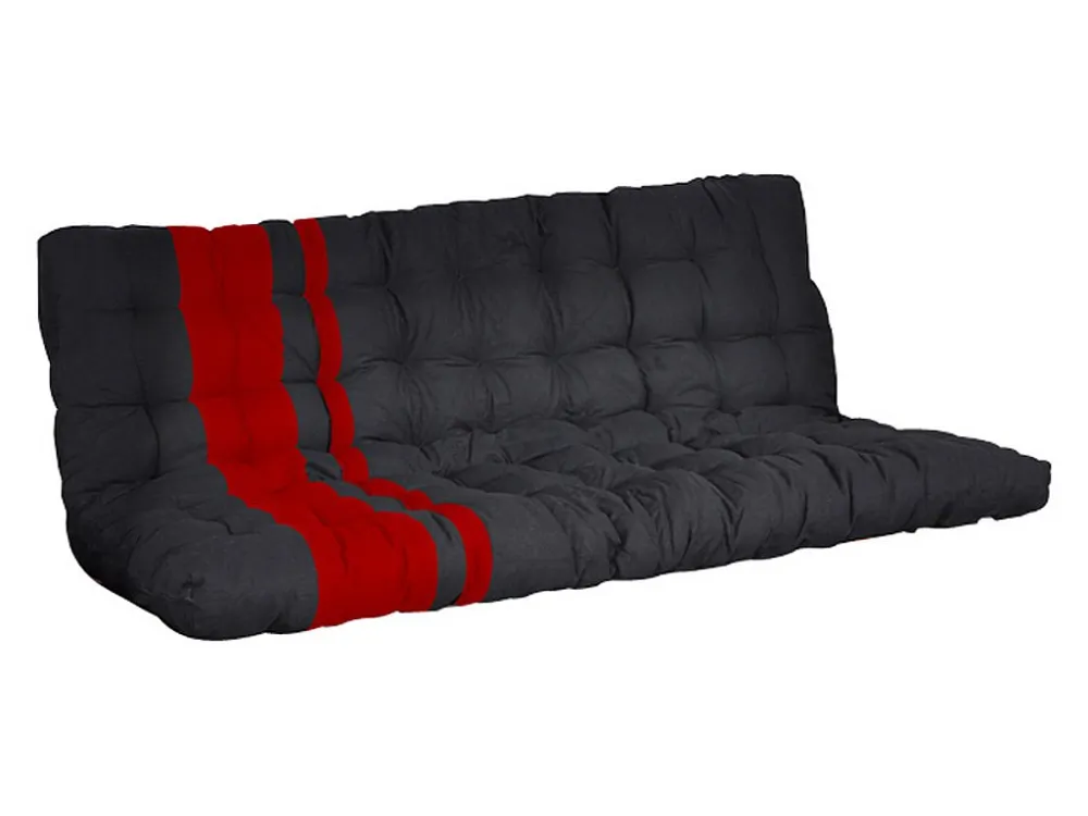 Premium Kwaliteit Futon MODULO clic-clac - 135 x 190 cm - Kleuren: zwart en rood