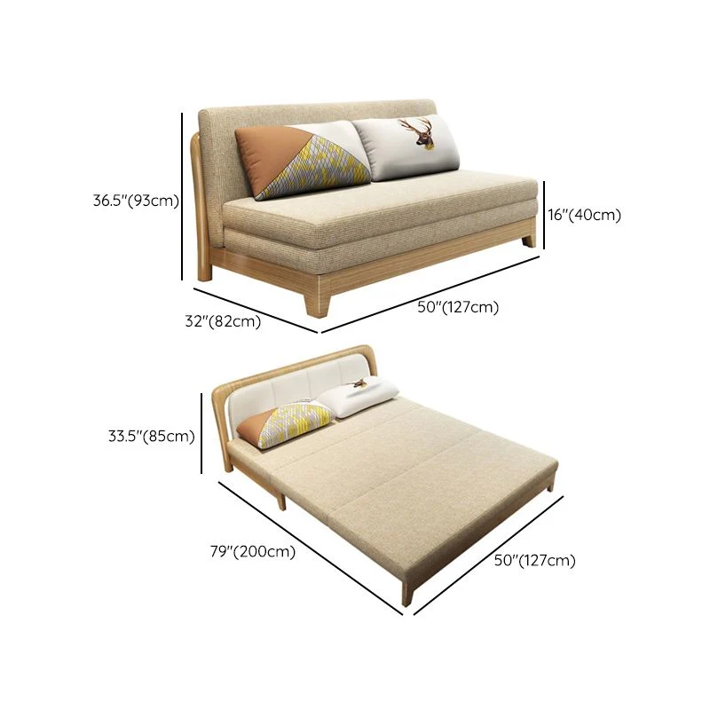 32" Sprei Contemporary Sofa Futon Mustard Fabric Sleeper Sofa 42l