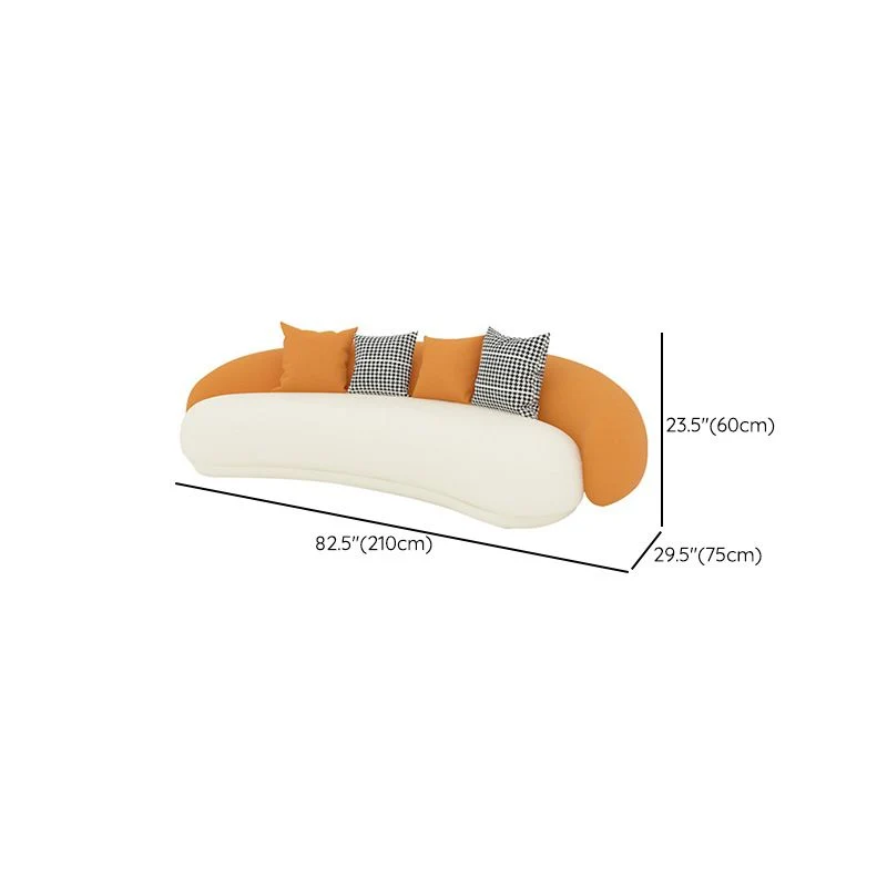 Strak 23.62" H Faux Leather Slope Arm Curved Sofa Living Room set van 2 4 stuks 35l