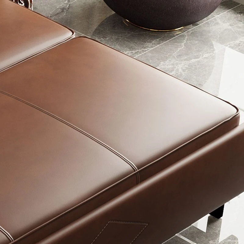 Traditional Leer Futon Sleeper Sofa Brown Sofa Bed Storage 85l