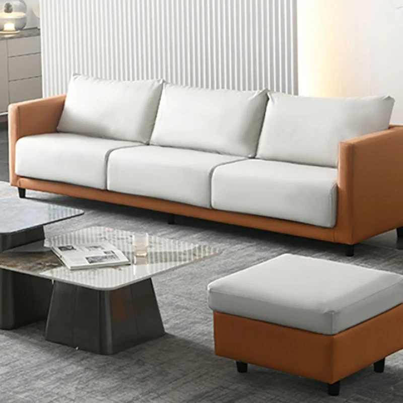 Vlekwerende 29.53" H Square Arm Sofa Loose Back Slipcovered Sofa Living Room 67l