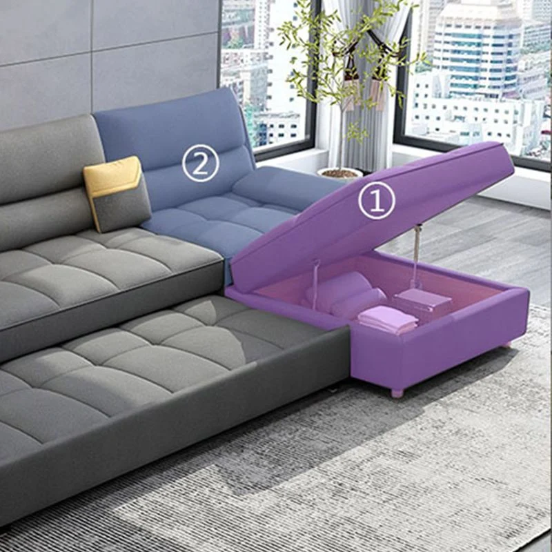 Vlekwerende 39"H Scandinavian Futon Sofa Bed Folding Grauw Leather Futon Sleeper Sofa 87l