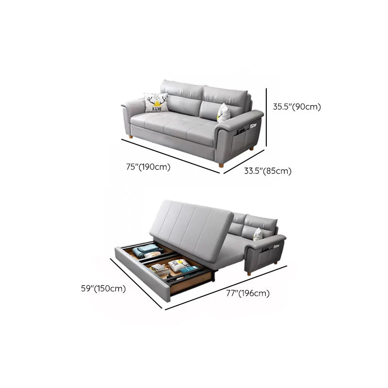 33" Wide Contemporary Sleeper Sofa Futon Grauw Storage Sleeper Sofa 55l