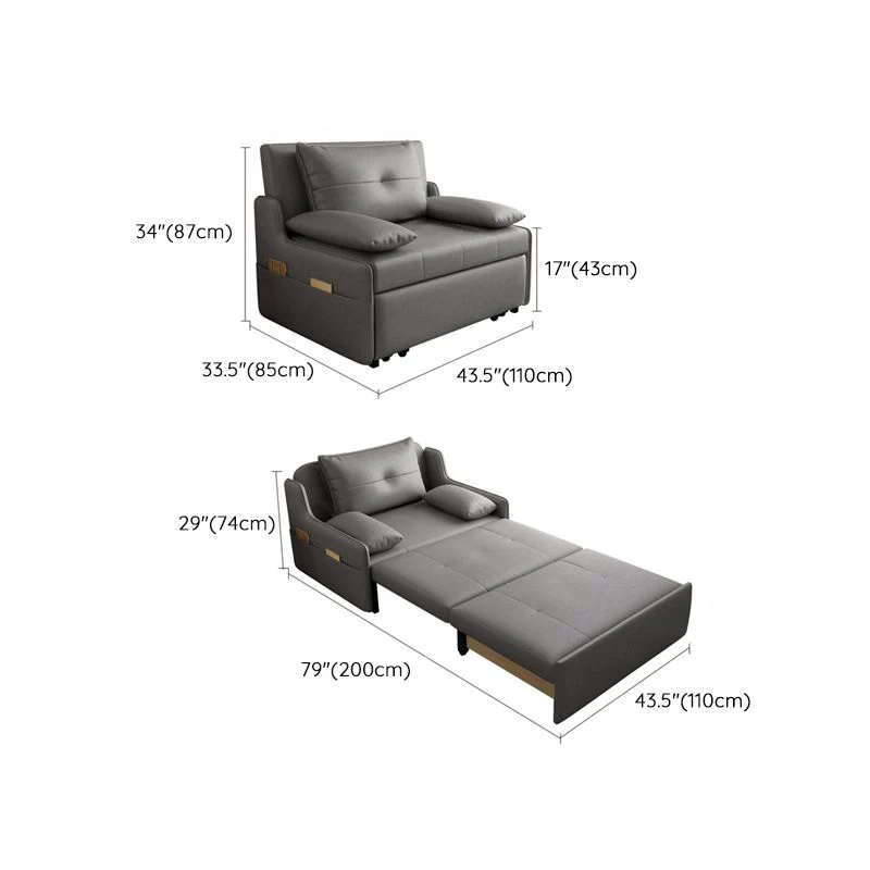 33" Wide Scandinavian Sleeper Sofa Futon Opvouwbaar Sleeper Sofa Machine wasbaar op 30°C 35l