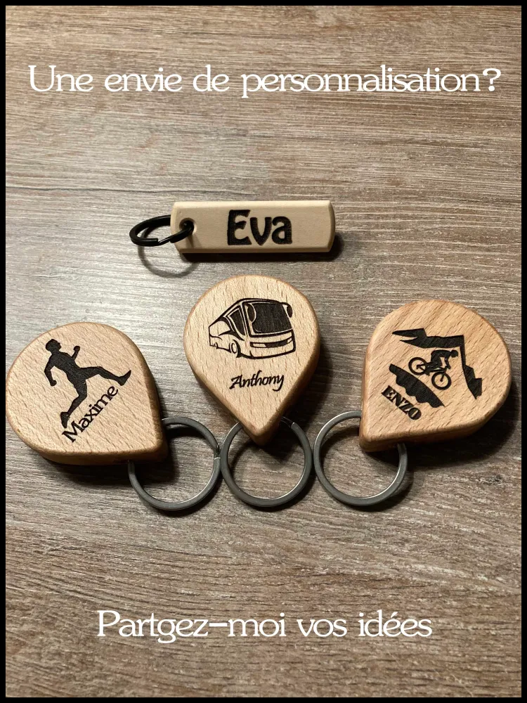 Aanpasbare sleutelhanger met handmatige flesopener van massief beukenhout Atelier Xavier Leen