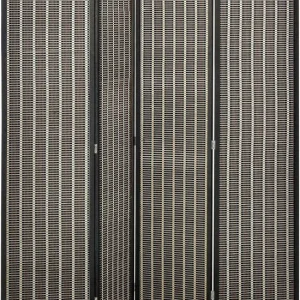4goodz Kamerscherm Opvouwbaar - Roomdivider Grenenhout-Bamboe 180x180 cm - Bruin-Zwart