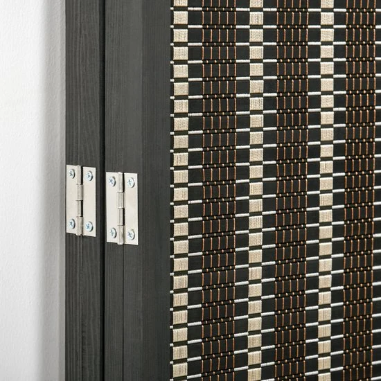 4goodz Kamerscherm Opvouwbaar - Roomdivider Grenenhout-Bamboe 180x180 cm - Bruin-Zwart
