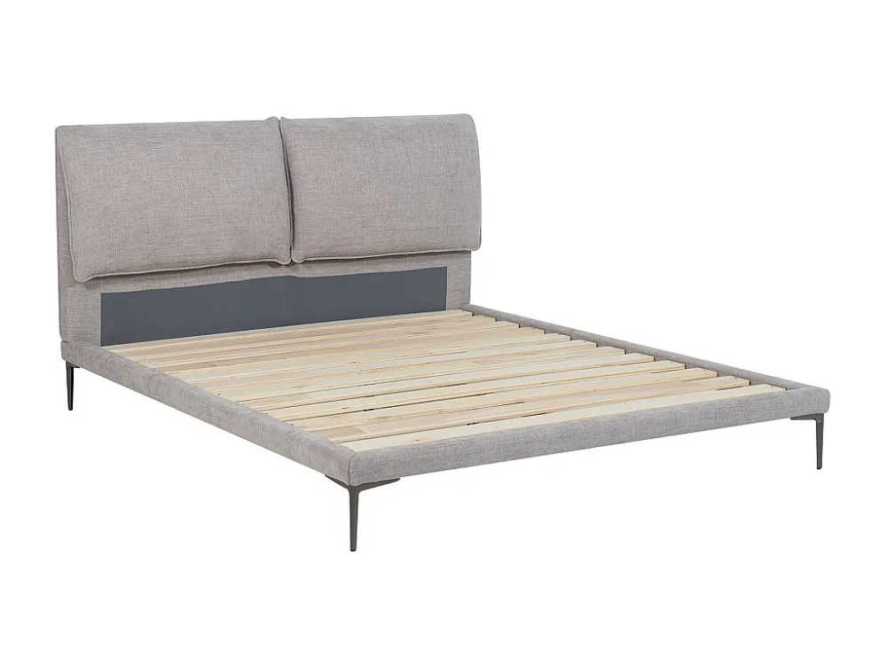 Bed 160 x 200 cm van gemêleerd grijze stof - RIMOTA