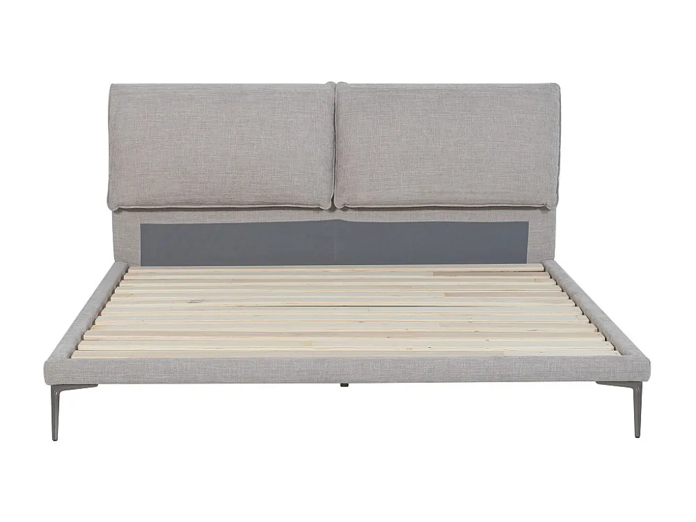Bed 160 x 200 cm van gemêleerd grijze stof - RIMOTA