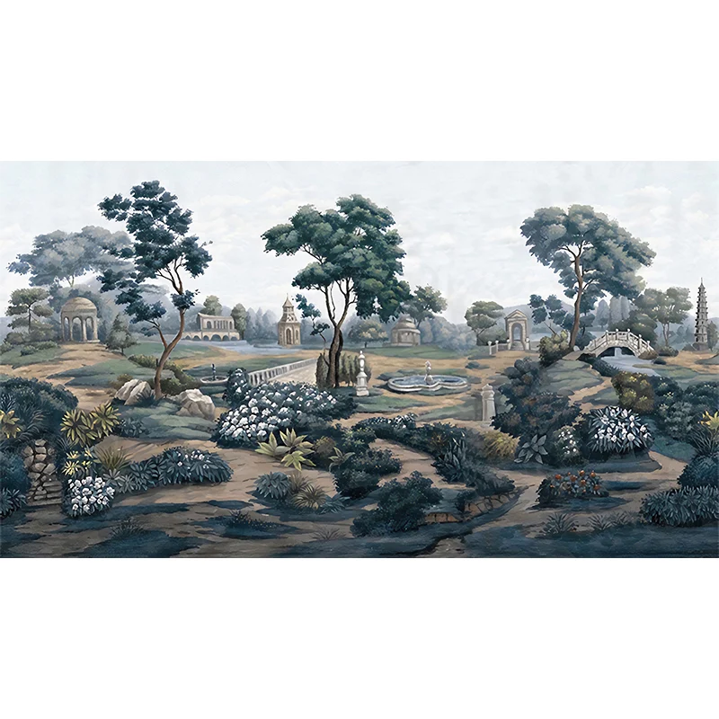 Classic Ellington Park Murals Blackish Olijfgroen Moisture Resistant Wall Covering Living Room Blackish