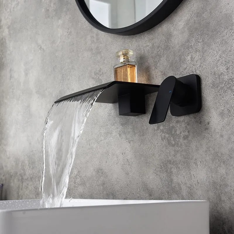 Fixed Roman Tub Faucet Trim Los Handle Wall Mounted Waterfall Tub Filler Chrome