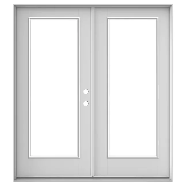 JELD-WEN 72- x 80- Low-e Primed Fiberglass French Left-Hand Inswing Tweeling Patio Door