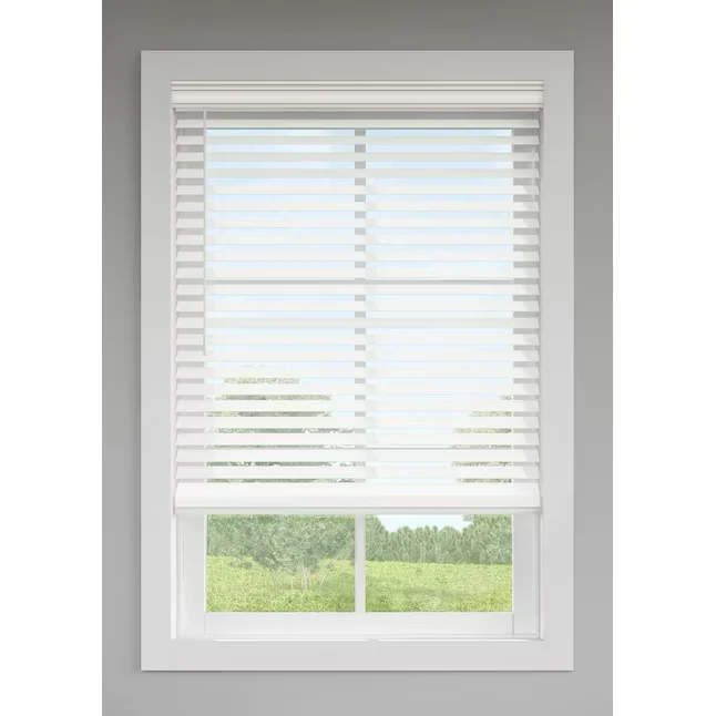 LEVOLOR Trim+Go 2.5- Slat Width 27- x 72- Draadloos White Faux Wood Room Darkening Horizontal Blinds