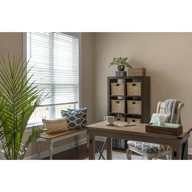 LEVOLOR Trim+Go 2- Slat Width 43- x 72- Cordless Parelmoer Faux Wood Room Darkening Horizontal Blinds