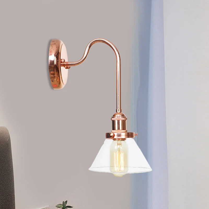 1 lichtkegel schanslicht oud helder/amber glazen wandverlichtingsarmatuur voor woonkamer