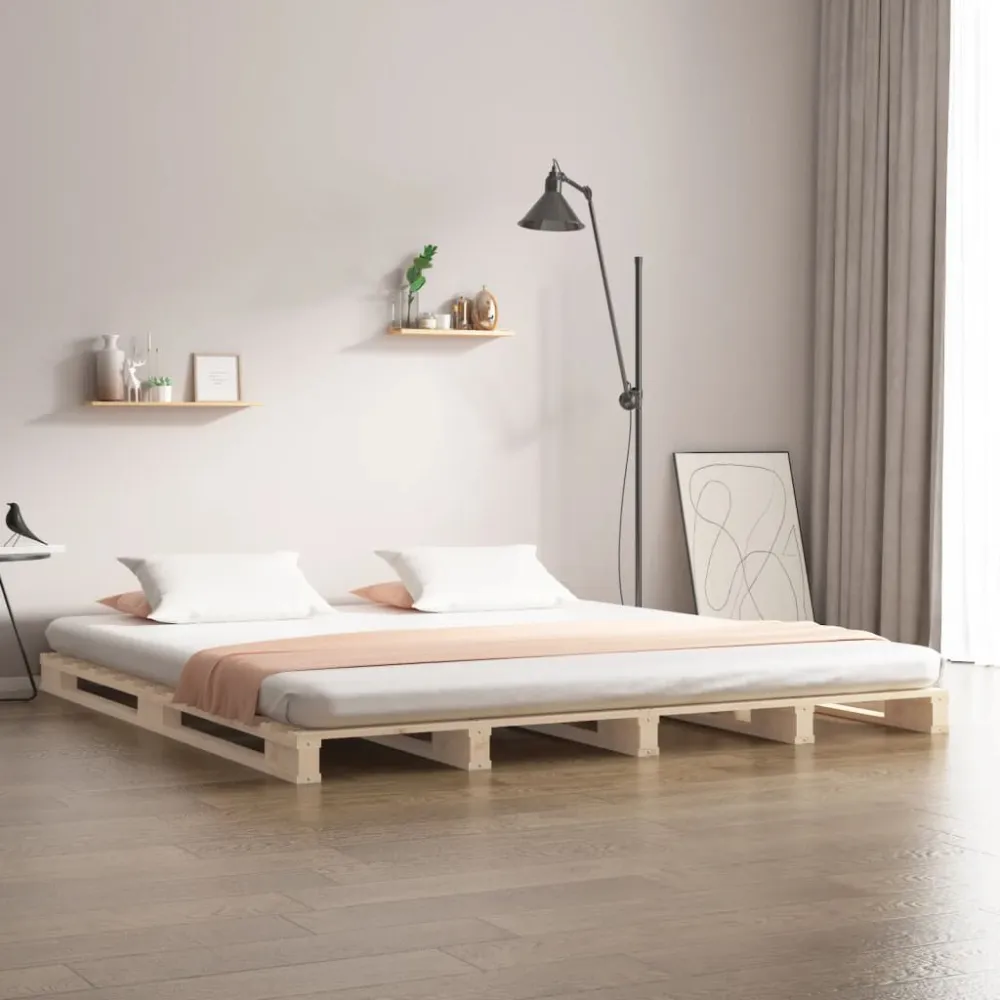 Palletbed massief grenenhout 120x200 cm