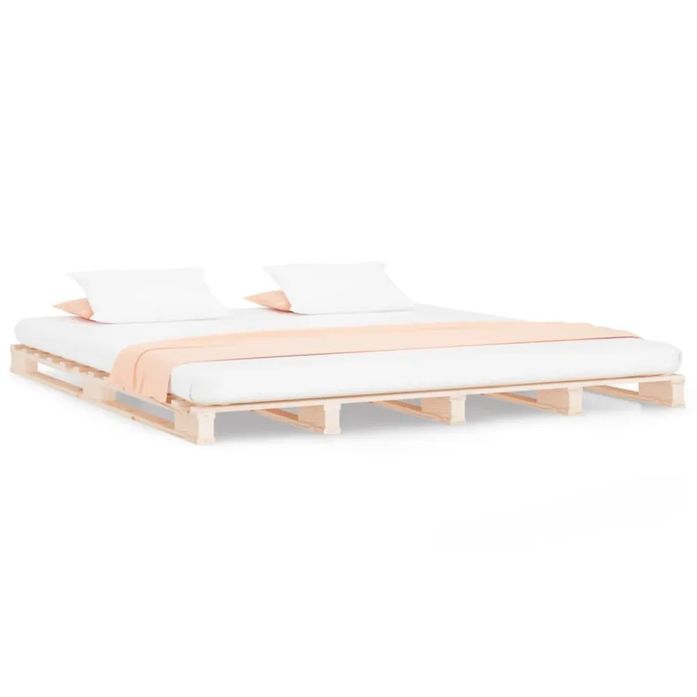 Palletbed massief grenenhout 200x200 cm