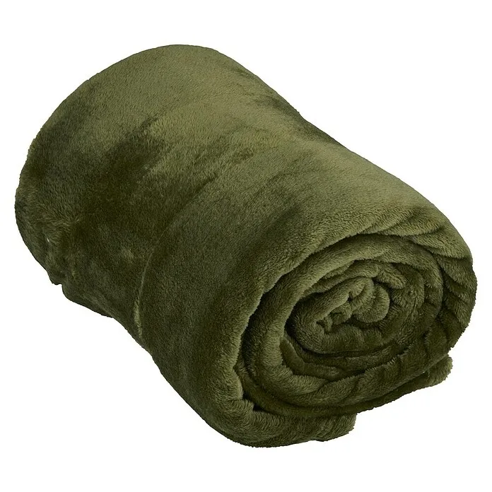 Plaid Dark Mosgroen - 200 x 150 cm, Groen, Wasbaar