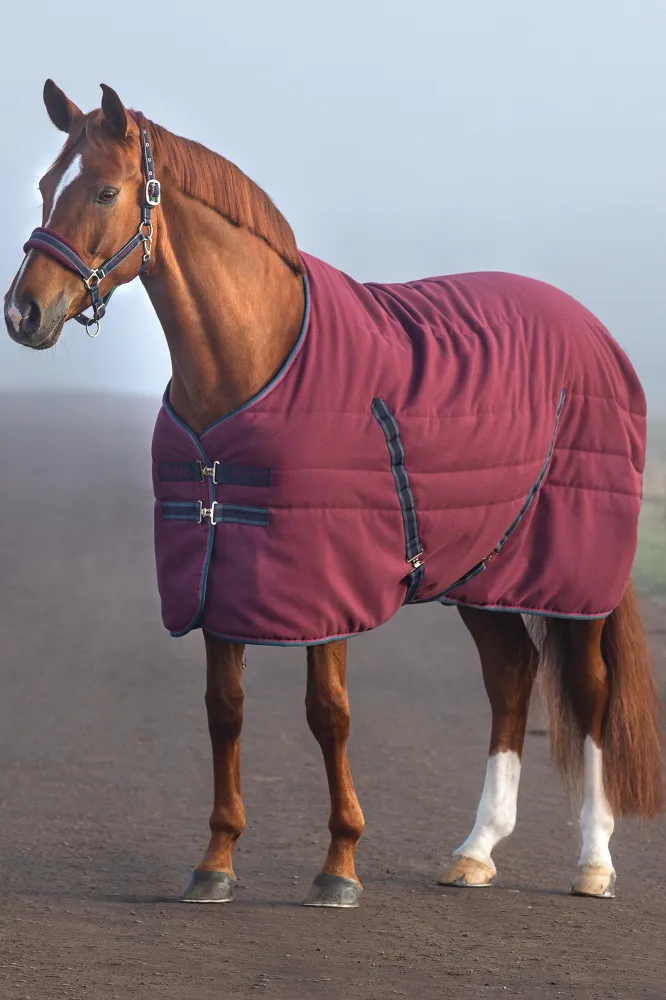 Rambo Stable Rug Verhoogd reliëf Lining, 100g Burgundy/Burgundy/ Teal/ Navy 130
