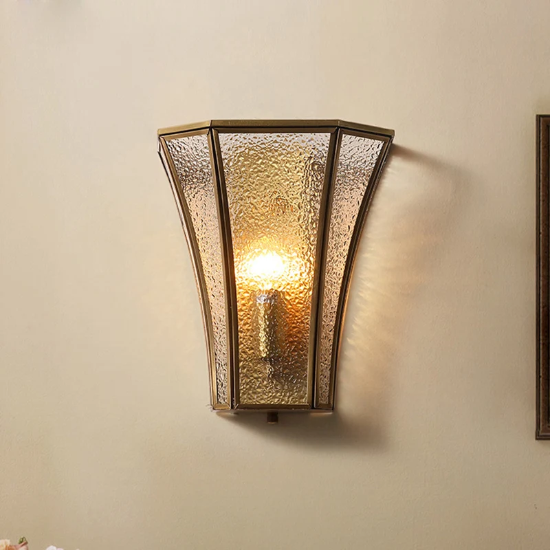 Uitlopende schaduw afgeschuinde glazen wandlamp antieke wandverlichtingsarmatuur met enkele gang