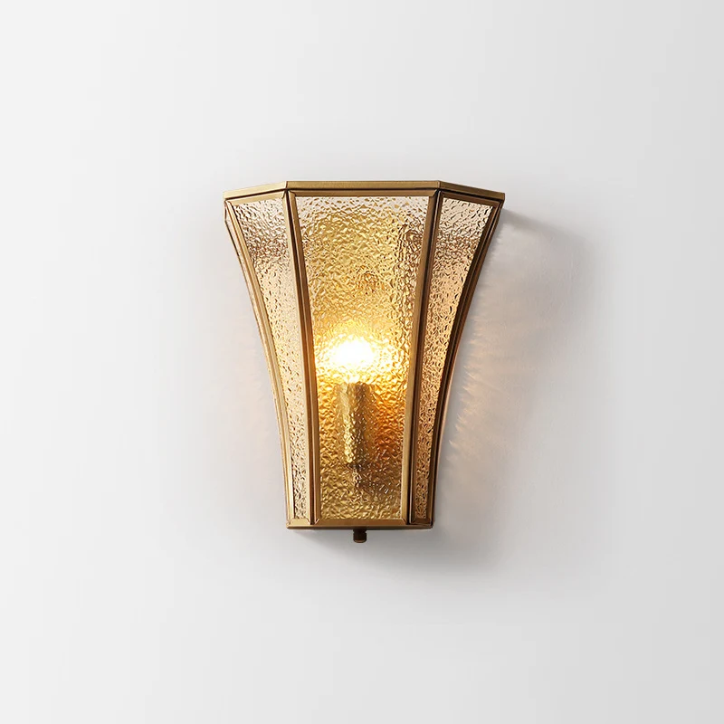 Uitlopende schaduw afgeschuinde glazen wandlamp antieke wandverlichtingsarmatuur met enkele gang