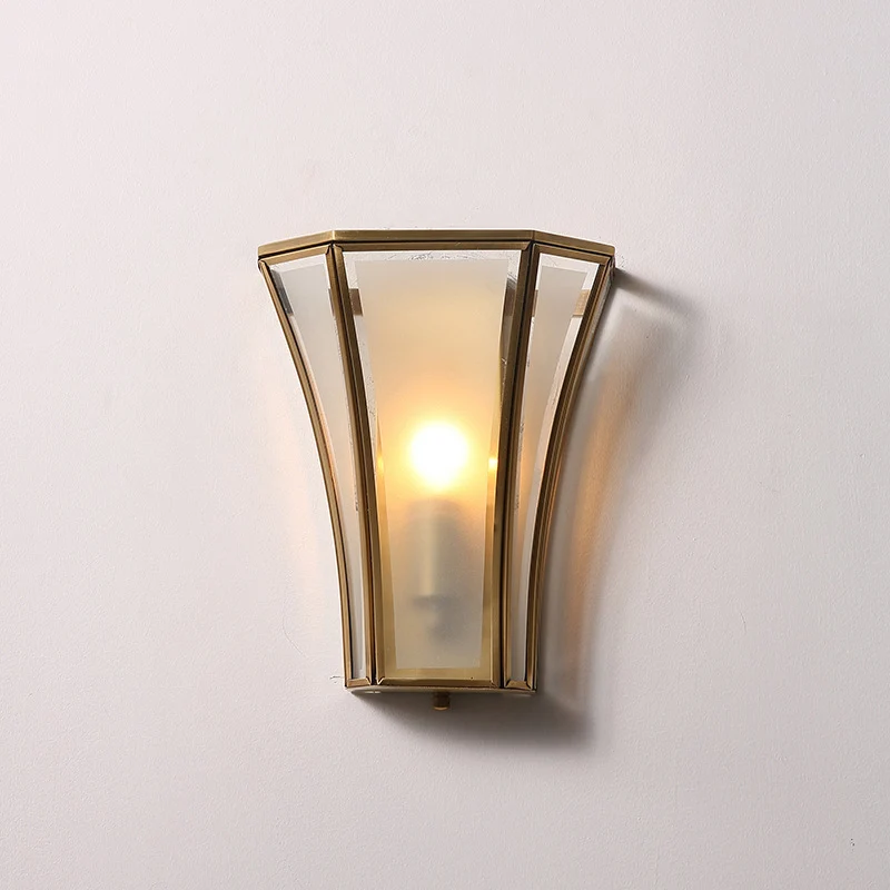 Uitlopende schaduw afgeschuinde glazen wandlamp antieke wandverlichtingsarmatuur met enkele gang