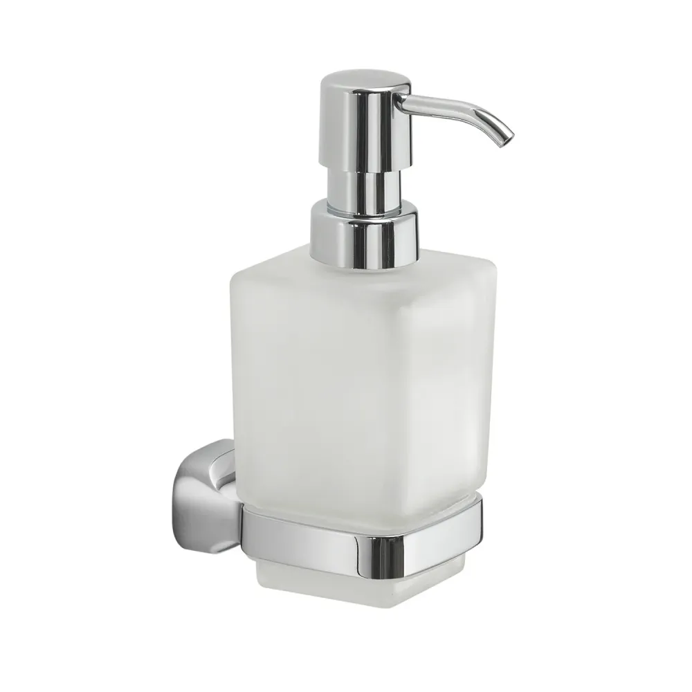 Wall soap dispenser Stainless Steel and Satin Glazen Gedy Stelvio series - Chrome