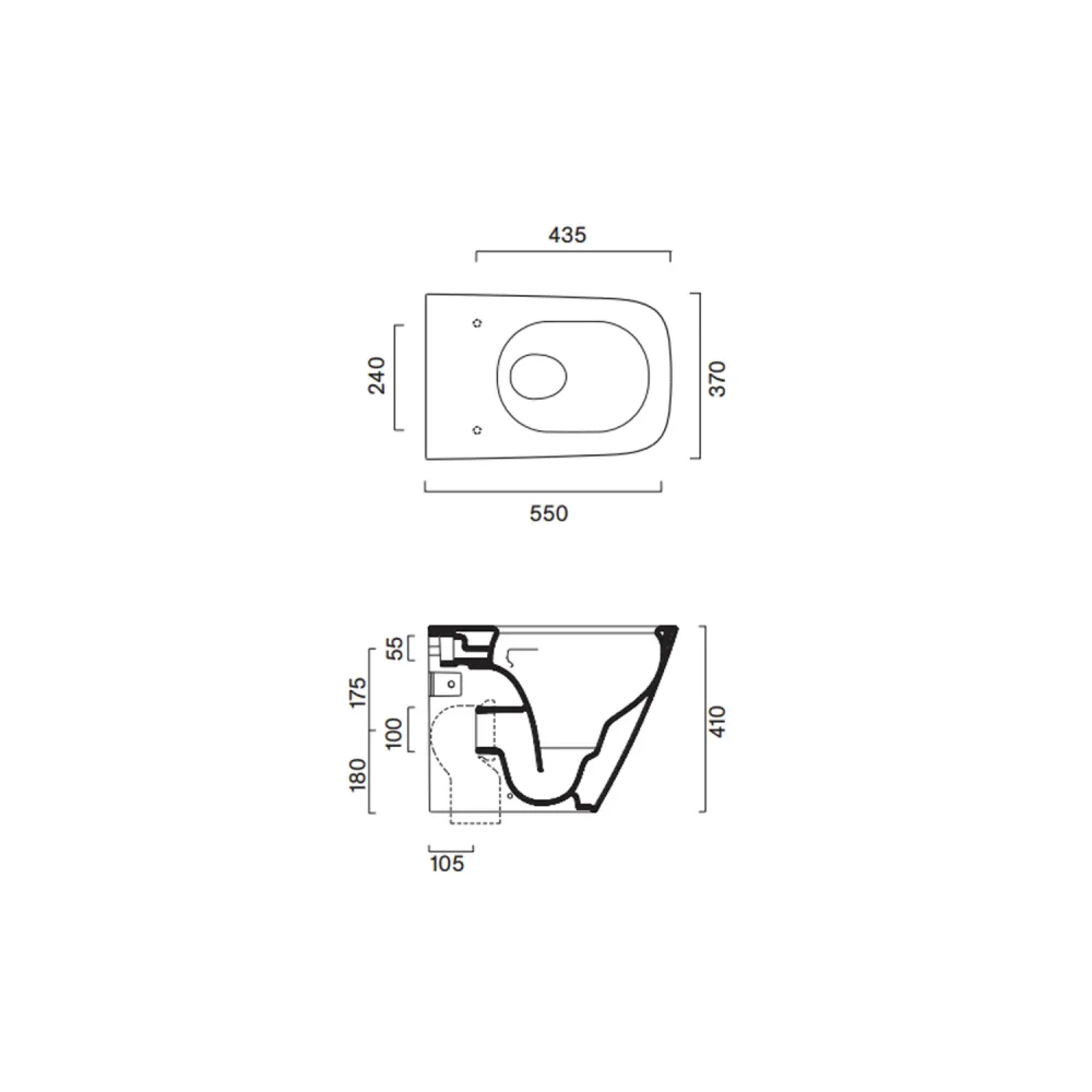 Wall-hung WC Keramisch Catalano Green 55 series Soft-Close seat