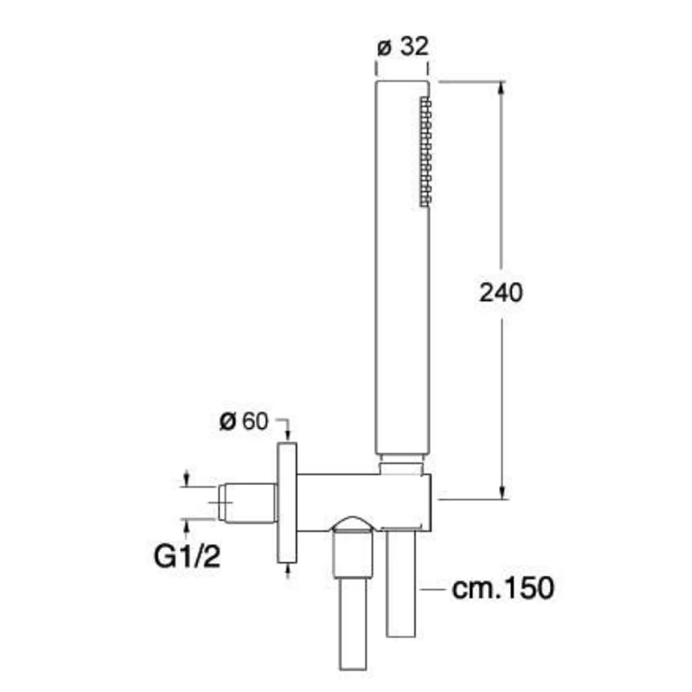 Ares duplex set round hand shower, veelzijdig hose, and water inlet holder voor de eettafel