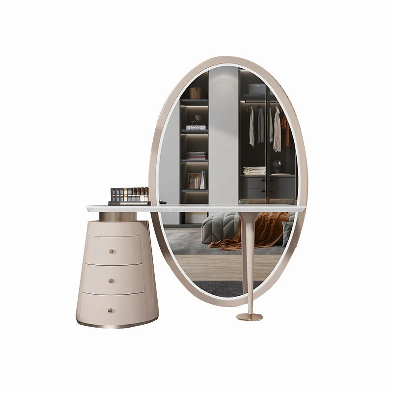 Contemporary Lichtsterk White Vanity Set Drawer 3-Drawer Dresser Bedroom 18l