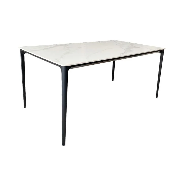 Eigentijds Style Traditional Height Dining Set White Fixed Table and 4 Black Legs Base 47