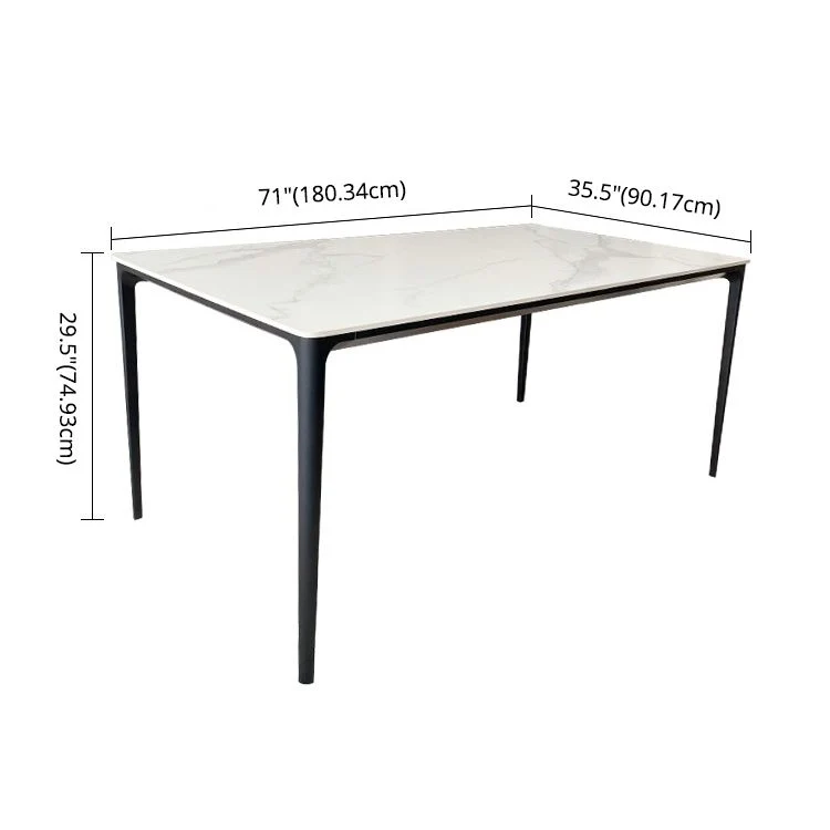 Eigentijds Style Traditional Height Dining Set White Fixed Table and 4 Black Legs Base 47