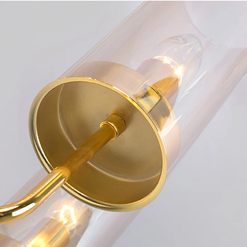 Geurkaars Cylinder Hanging Lamp Kit Postmodern Blue/Cognac Glazen 12 Heads Dining Room Chandelier Lighting Blue