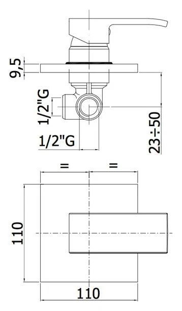 Geurkaars Sliding set Level soap holder, built- mixer and wall water outlet Paffoni