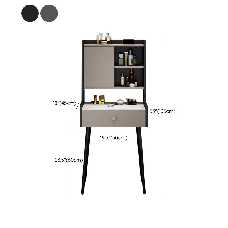 Glasen kandelaar Eigentijds Vanity Set 1 Drawer and Mirror and Storage Shelves 20l