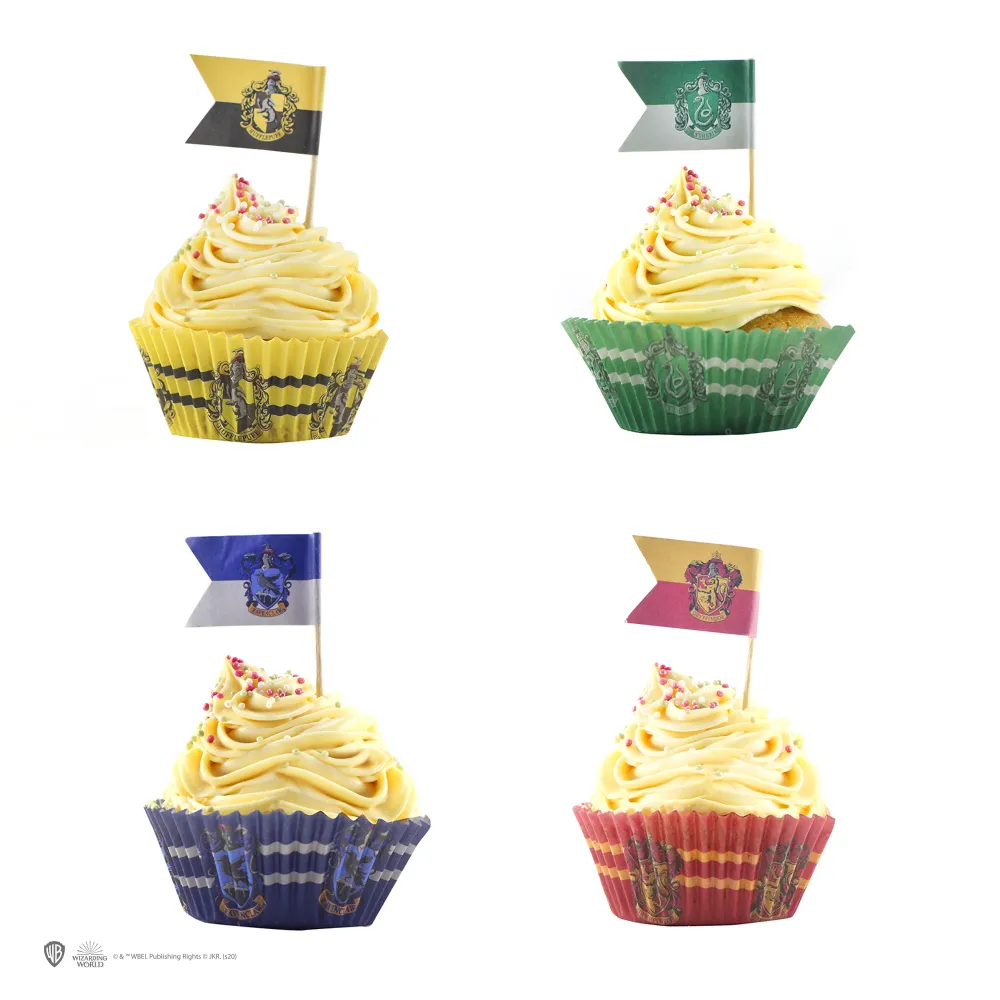 Sierlijke kandelaar *Set 96 Hogwarts Houses Cupcake Baking Cups & Flag Picks