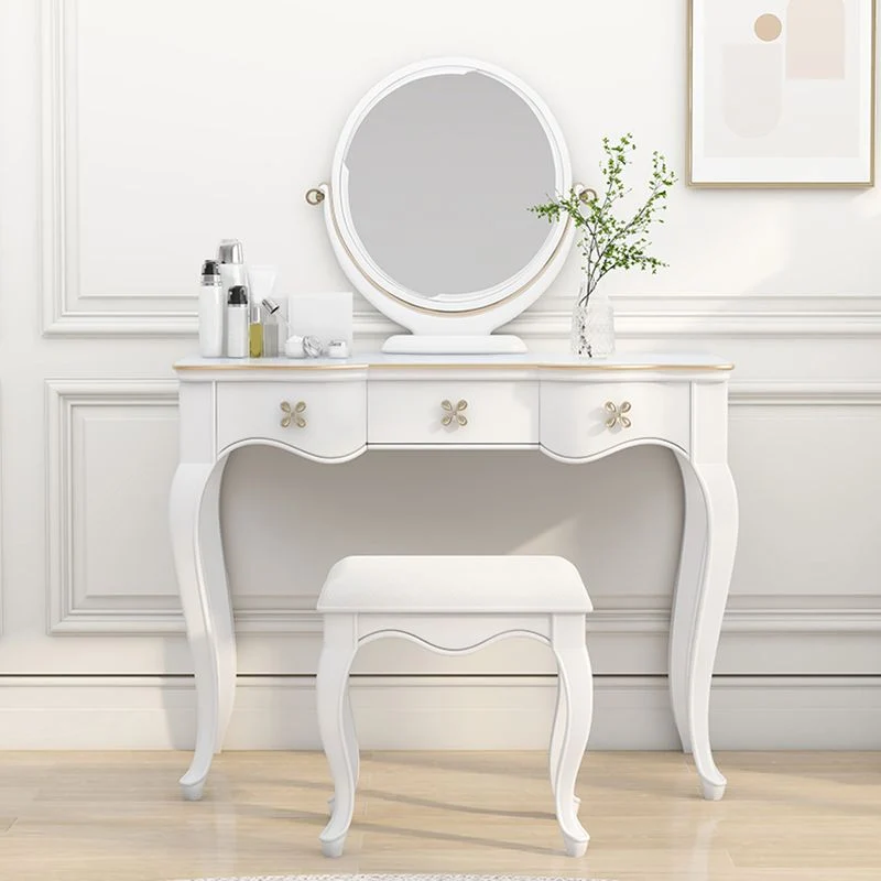 3 Storage Drawers & Mirror Vanity Set Victorian Wood Make-up Vanity | Sfeerverlichting 39l