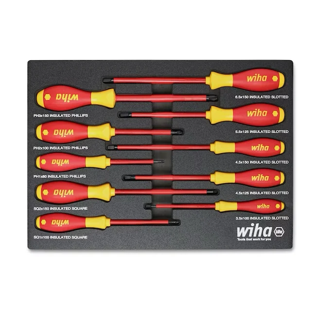 Wiha 10-Piece Composite Handle Isolatie Assorted Screwdriver Set met lontenschaar